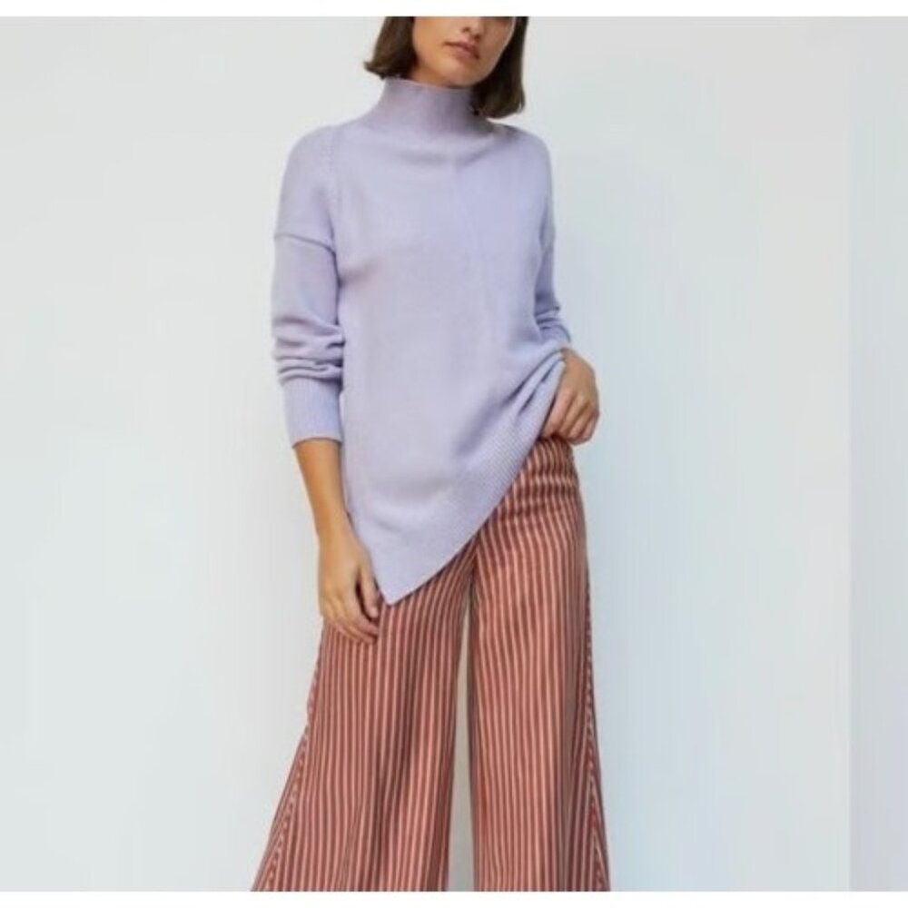 Anthropologie Maeve Knit Sweater Size Small Mock Neck Pullover Lavender Purple